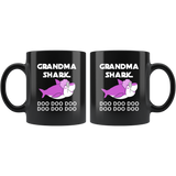 Grandma shark doo doo doo black coffee mug, mother's day black gift