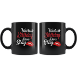 Taurus Birthday Diva Slay Lip Black Coffee Mug