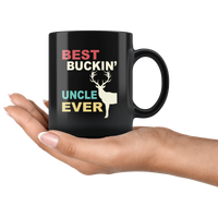 Vintage best buckin' dad ever deer, gift for uncle black coffee mug