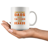 Awesome dads have tattoos and beards father's day gift black coffee mug