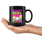 Vintage mommy shark doo doo doo, mother's day black gift coffee mugs