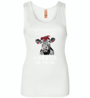 Straight outta shape but heifer i'm trying cow - Womens Jersey Tank