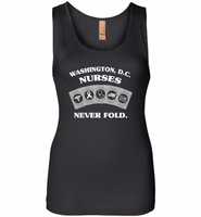 Washington, D.C. Nurses Never Fold Play Cards - Womens Jersey Tank