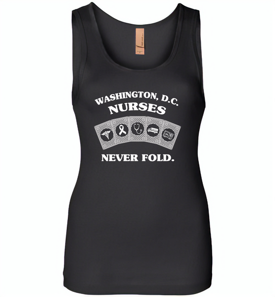 Washington, D.C. Nurses Never Fold Play Cards - Womens Jersey Tank