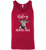 Resting heifer face cow - Canvas Unisex Tank