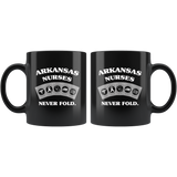 Arkansas Nurses Never Fold Play Cards Black Coffee Mug
