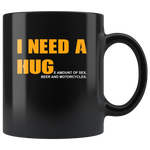 I need a huge amount of beer and motorcycles black gift coffee mug