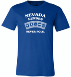 Nevada Nurses Never Fold Play Cards - Canvas Unisex USA Shirt