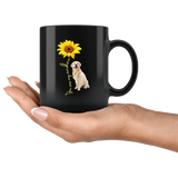 Dog sunflower you are my sunshine black gift coffee mug