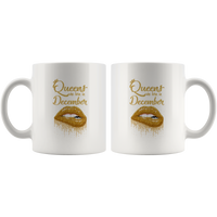 Queens are born in December birthday gift white coffee mug