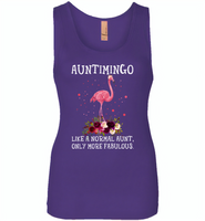 Auntimingo like normal aunt but more fabulous flamingo version - Womens Jersey Tank