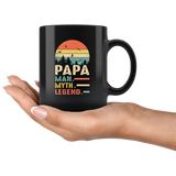 Papa man myth legend vintage retro father's day gift black coffee mug