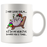 I may look calm but in my head i've shanked you 3 times unicorn white gift coffee mugs