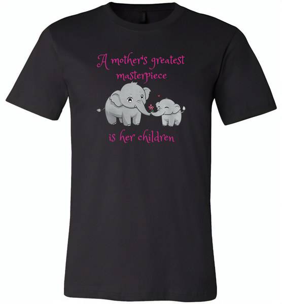 A mother's greatest masterpiece in her children elephant mom and baby - Canvas Unisex USA Shirt
