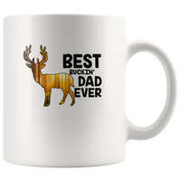 Best buckin' dad ever deer father's day gift white coffee mug