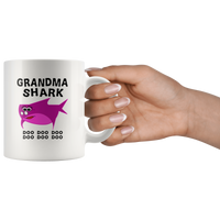 Grandma shark doo doo doo, mother's day white gift coffee mug