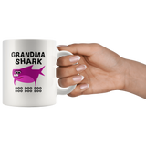 Grandma shark doo doo doo, mother's day white gift coffee mug