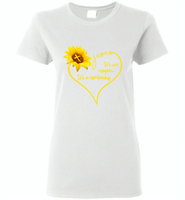 Sunflower heart Jesus it's not religion it's a relationship - Gildan Ladies Short Sleeve