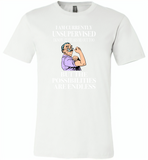 I am currently unsupervised i know it freaks me out too but the possibilities are endless grandpa version - Canvas Unisex USA Shirt