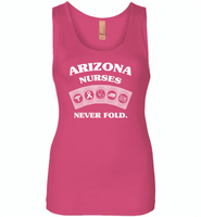 Arizona Nurses Never Fold Play Cards - Womens Jersey Tank