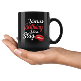 Taurus Birthday Diva Slay Lip Black Coffee Mug