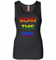 LGBT Born this way rainbow gay pride - Womens Jersey Tank