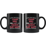I have two titles june girl and crazy cat lady rock them both birthday black coffee mug