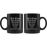 It's fine everything is fine black coffee mug