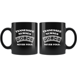 Tennessee Nurses Never Fold Play Cards Black Coffee Mug