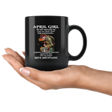 April Girl Warrior Princess Child Of God Prayers Move Mountains Birthday Gift Black Coffee Mug