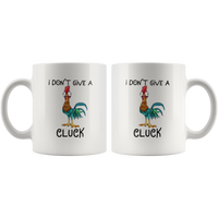 Chicken Hei Hei I don't give a Cluck gift white funny coffee mug