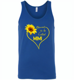  Blessed To Be Called Mimi, Sunflower Love Heart - Canvas Unisex Tank
