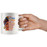 October woman I am Stronger, braver, smarter than you think, birthday gift white coffee mugs