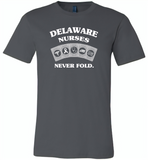 Delaware Nurses Never Fold Play Cards - Canvas Unisex USA Shirt
