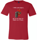 I may look calm but in my head i've pecked you 3 times chicken rooster - Canvas Unisex USA Shirt