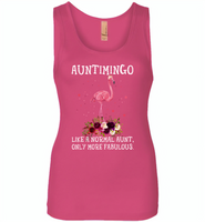 Auntimingo like normal aunt but more fabulous flamingo version - Womens Jersey Tank