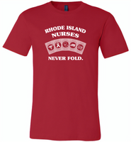 Rhode Island Nurses Never Fold Play Cards - Canvas Unisex USA Shirt