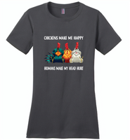 Chickens make me happy human make my head hurt - Distric Made Ladies Perfect Weigh Tee