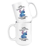 Lilo Rock Paper Scissors Throat Punch I Win Stitch White Coffee Mug