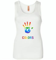 LGBT Don't afraid to show off your true colors rainbow gay pride - Womens Jersey Tank