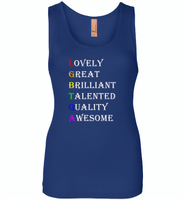 LGBTQA lovely great brilliant talented quality awesome lgbt gay pride - Womens Jersey Tank