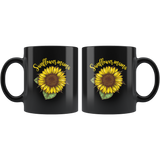 Sunflower mama, mom mother's day gift black coffee mug