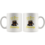 A black queen was born in january birthday white coffee mug
