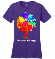Different not less lgbt tree rainbow gay pride - Distric Made Ladies Perfect Weigh Tee