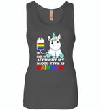 In Case Of Accident My Blood Type Is Rainbow Unicorn - Womens Jersey Tank