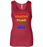 LGBT Born this way rainbow gay pride - Womens Jersey Tank