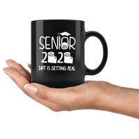 Senior 2020 Shit Is Getting Real Toilet Paper Crisis Funny Black Coffee Mug