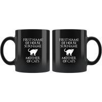 First name of house surname mother of cat black coffee mug