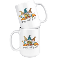 Happy Fall Y'all Gnome Halloween Christmas Xmas Graphic Gift White Coffee Mug