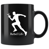 Rebel Life Running With Scissors Black Coffee Mug